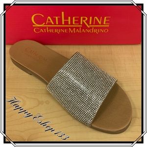 Catherine Malandrino | Shoes | Catherine Malandrino Womens Beautiful  Rhinestone Slide Sandals | Poshmark